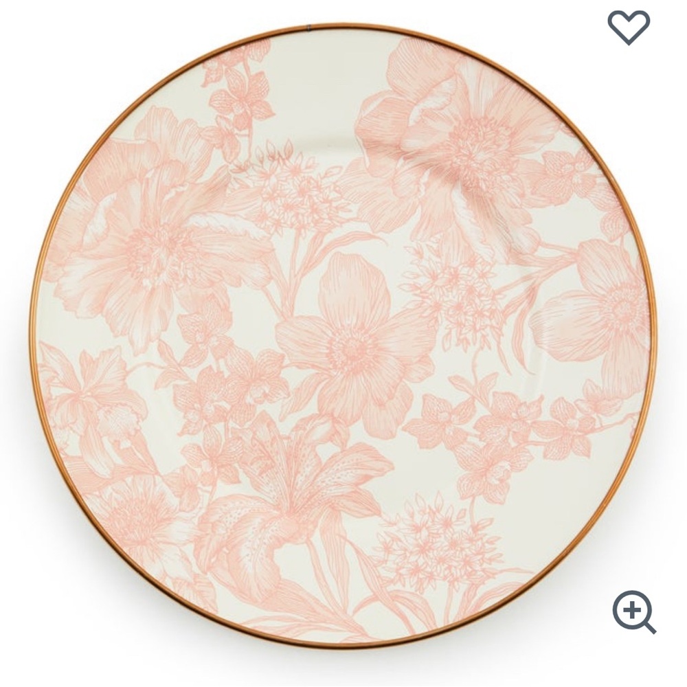 Mackenzie childs Rosy English Garden Enamel Salad/Dessert Plate